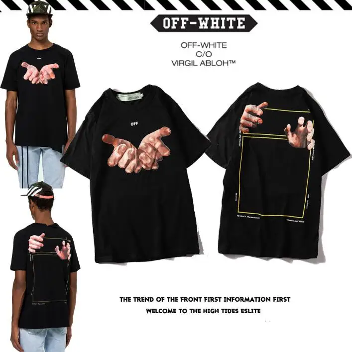 

Magic hand 19SS Off-White OW Unisex Men/Women Couple Lovers models Fashion Cotton Casual Short sleeve Round neck T-shirt