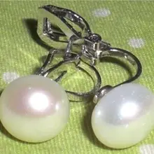 Очень очаровательный природный южного моря белый 8-9 мм жемчужные серьги клип