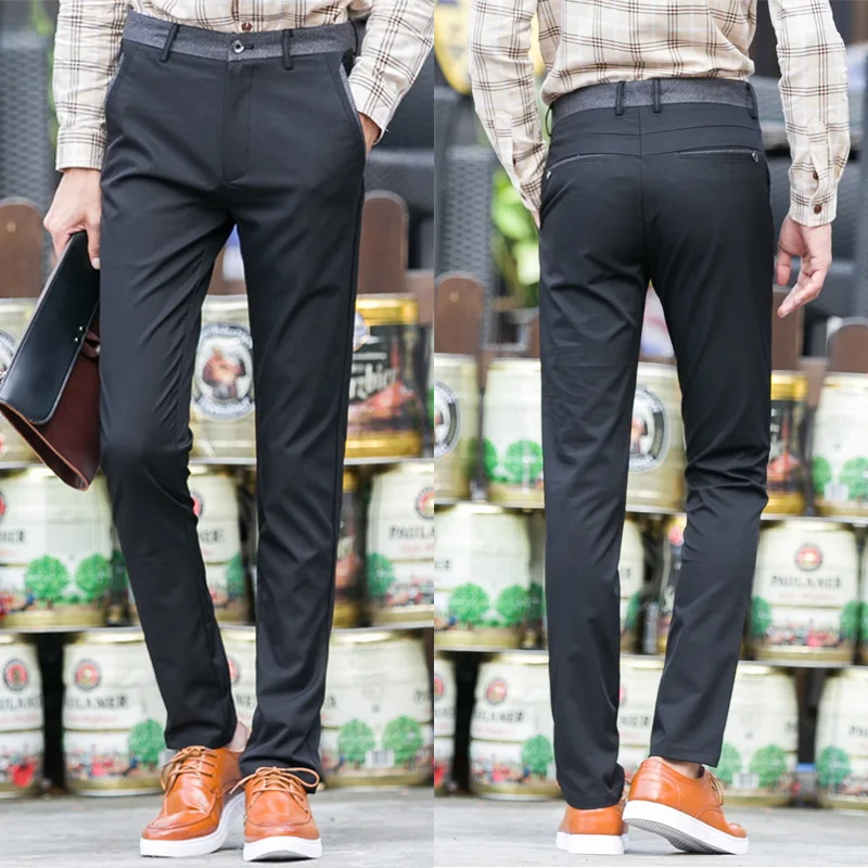 VISADA JAUNA, деловые однотонные мужские штаны, Повседневная брендовая одежда, тонкие модные мужские длинные штаны, прямые брюки MP05