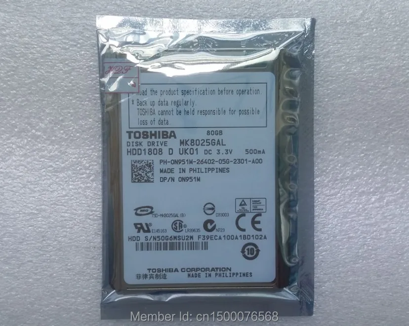 Free Shipping NEW 1 8 HDD CE ZIF 80GB MK8025GAL 80GB FOR MACBOOK AIR REV A1237