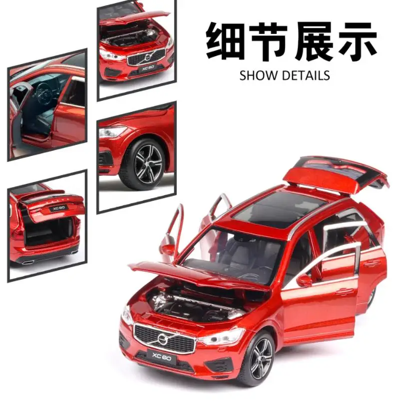 Beste 1 32 Diecasts Toy Vehicles XC60 Auto Model Met Geluid Licht Collectie Auto Speelgoed Voor Jongen Kinderen Gift brinquedos