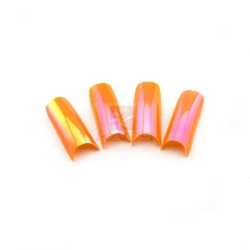 

HOTSALE 70PCS/LOT Orange Colorful French Tip assorted French False Nail Tips Nail Beauty Manicure Predicure