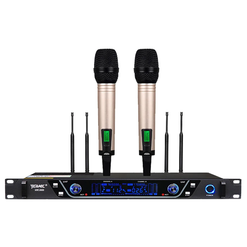 

YEAMIC S600 UHF Dual Channel 2 Handheld Microphones Wireless Mic System for Karaoke Stage Perofrmance