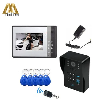 

7" TFT digital color LCD minitor 802MJIDS11 one to one video doorphone intercom system RFID card reader remote control system