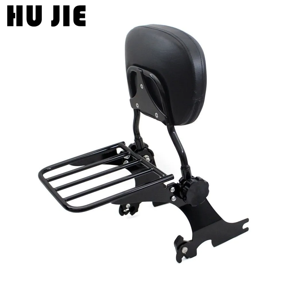 

Black Detachable Sissy Bar Backrest w/ Luggage Rack For Harley Sportster SuperLow Forty Eight Iron 883 XL883 XL1200 2004-2018