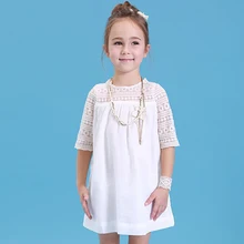 Новинка; модное летнее пляжное платье в стиле бохо для маленьких девочек; сарафан с короткими рукавами и вышивкой для малышей; повседневная одежда для девочек