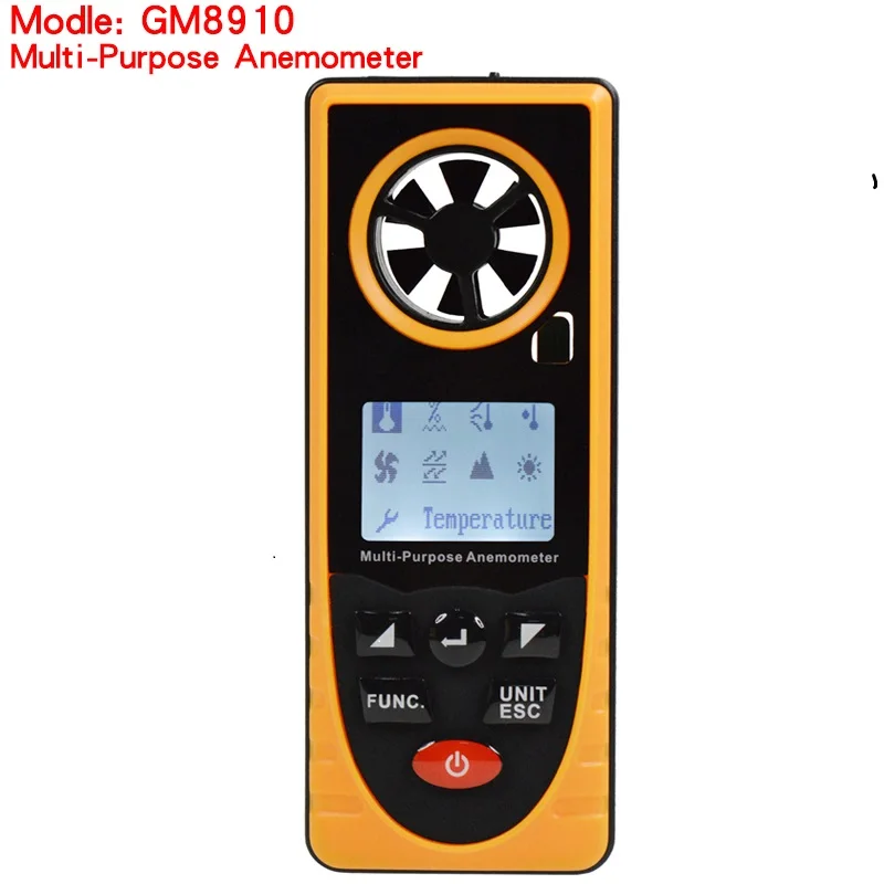 

GM8910 Multi-functional digital anemometer wind chill dew point barometric pressure tester -40-10 degree