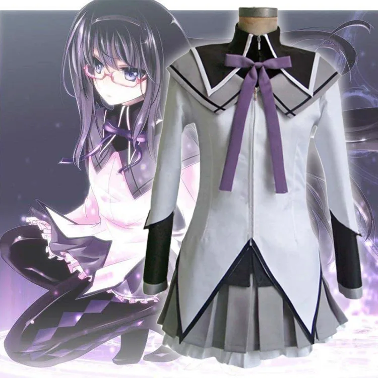Аниме Puella Magi Madoka Magica Akemi Homura школьная форма косплей костюмы на Хэллоуин женские