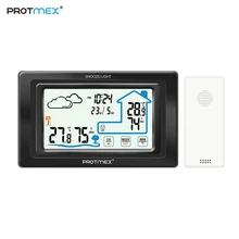 Protmex PT19A Метеостанция беспроводная домашняя уличная метеостанция с сенсорным экраном беспроводной монитор температуры и влажности