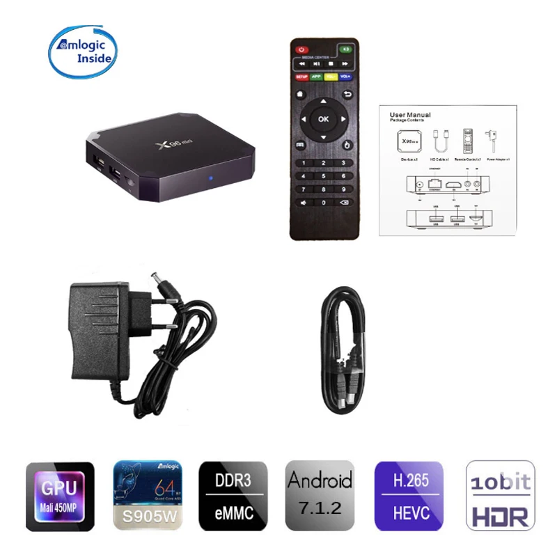 

Amlogic S905W X96 Mini Android 7.1.2 WIFI 4K HD Media Player Smart Set Top BOX option 1+8g 2+16g