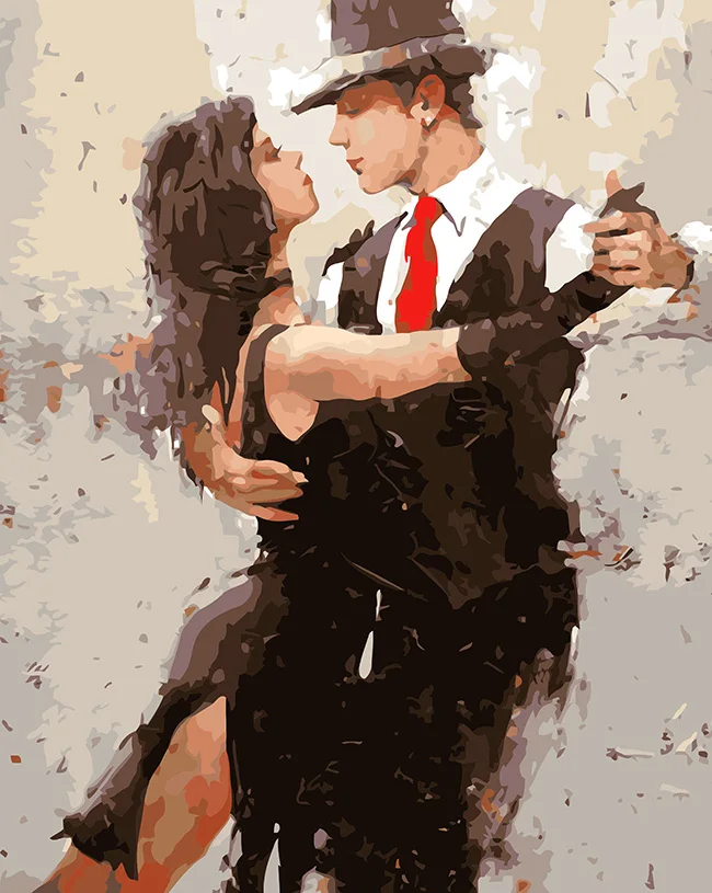 

Couples dance Frameless Picture On Wall Acrylic Paint By Numbers Diy Painting By Numbers Unique Gift Oil Painting 40X50cm 50X60