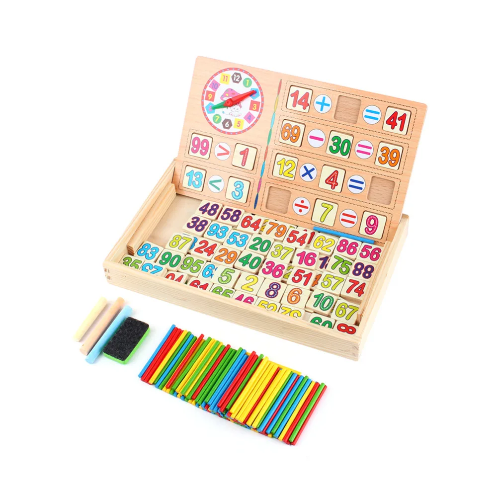 

Baby Math Toy Wooden Stick Mathematics Puzzle Education Number Toys Calculate Game Learning Counting montessori toys Kids Gifts