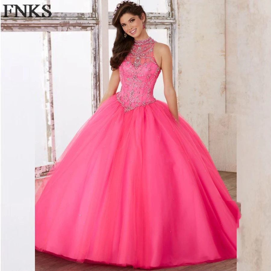 black and pink gown for debut