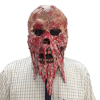 

Halloween Mask Adult Bloody Skull Shape Full Head Latex Mask for Men Women Cosplay Halloween Party Terror Mask No Smell Mask