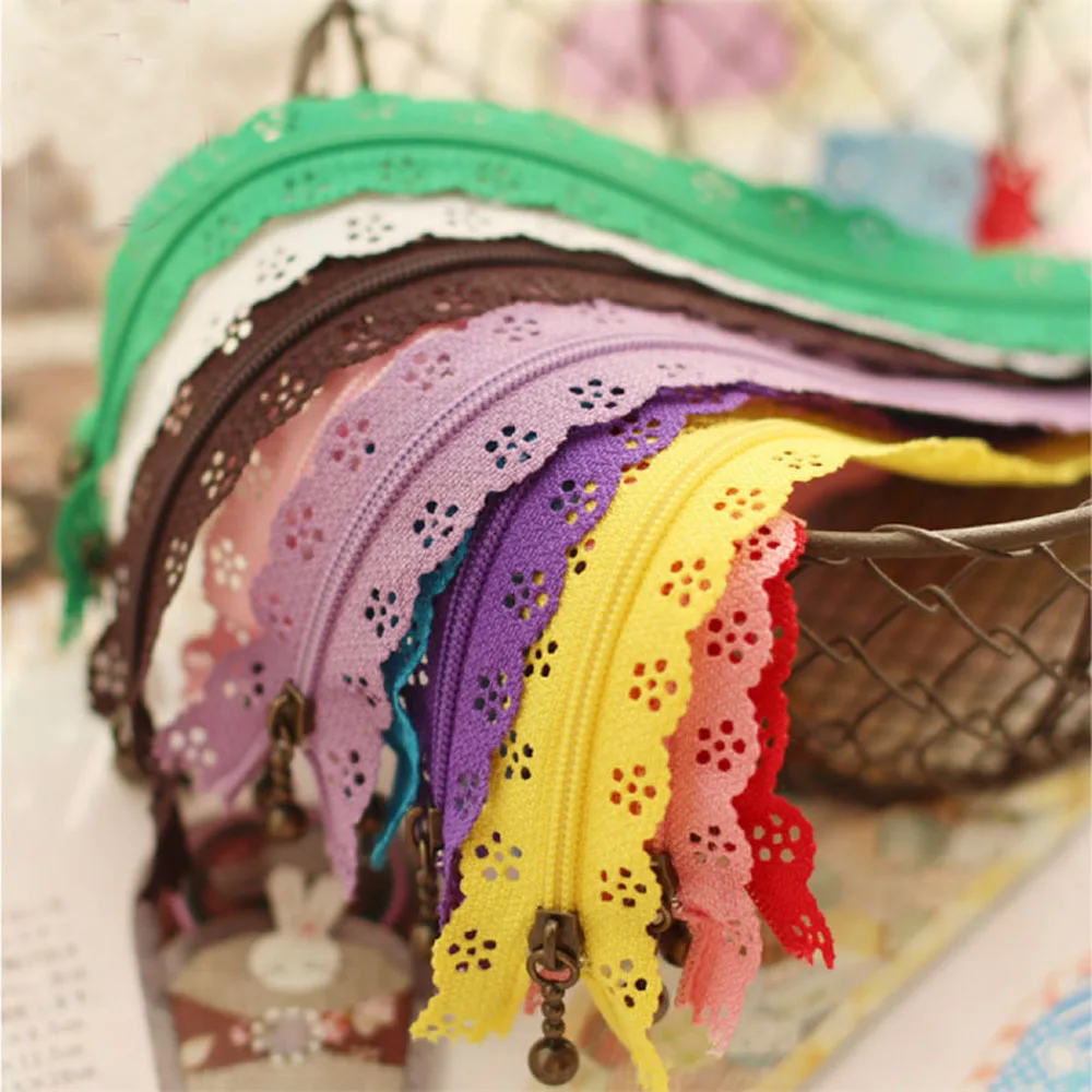 

10 Pcs Lace Silk Zippers Wholesale Hot Nylon Sewing Zipper Accessories Purse or Bags Manufacture Tool Decorating Zipper