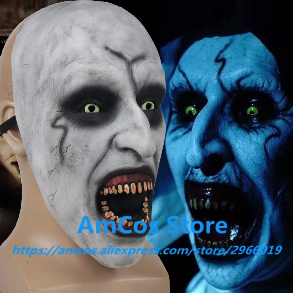 

2018 The Nun Horror Mask Cosplay Valak Scary Half Face Latex Masks Helmet Halloween Party Props DropShipping