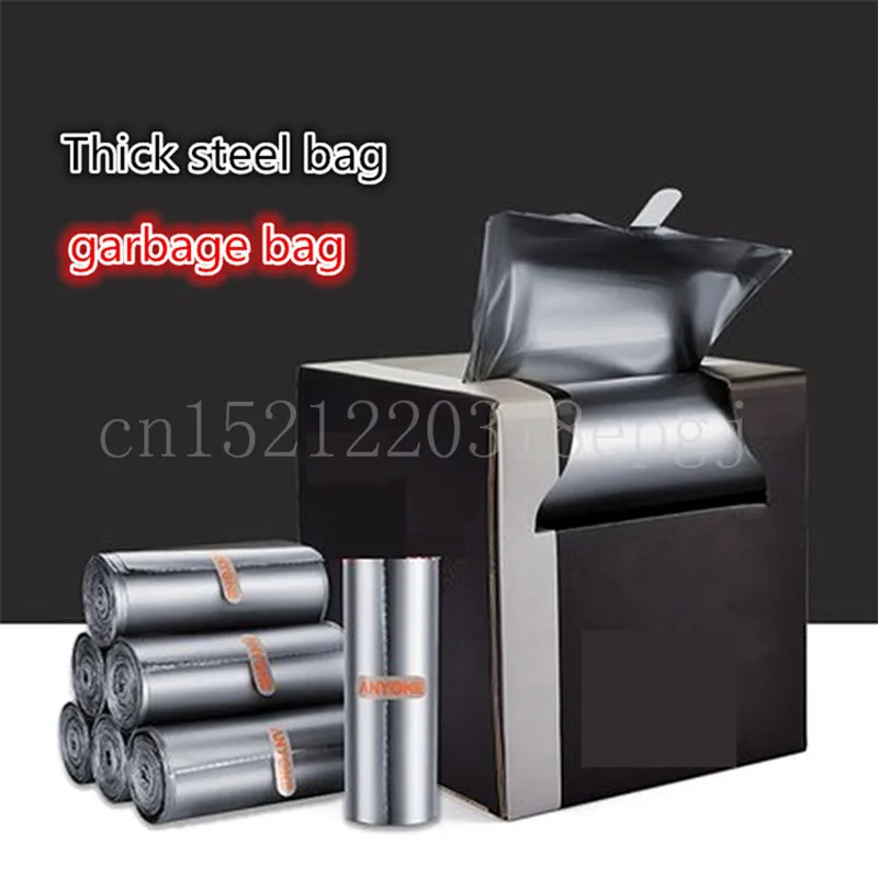 

9 Roll Household Thicken Garbage Bag Vest Portable Kitchen Disposable Medium Large Steel Bag 9 Rolls Thick Garbage Bag
