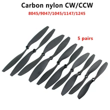 5 pares 8045/9047/1045/1147/1245 fibra de carbono hélice de náilon cw/ccw prop para rc qudcopter uav drone vs apc prop