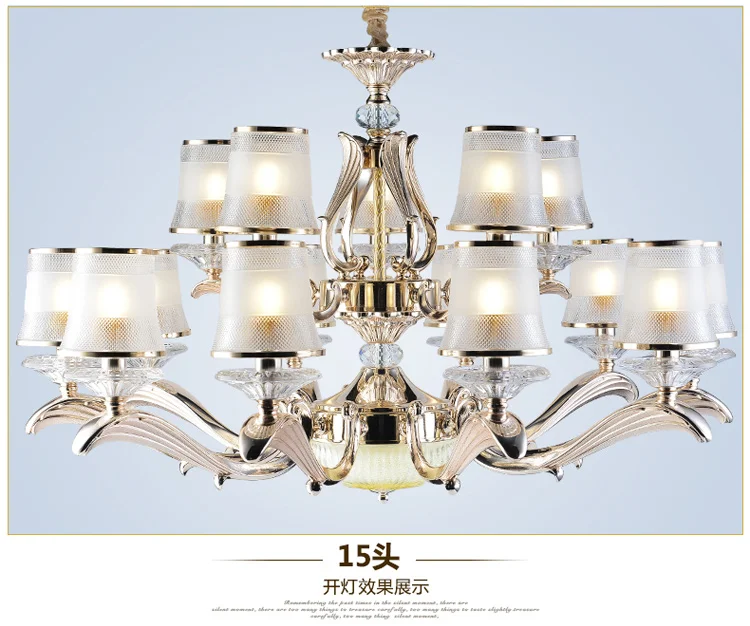 

Sitting room chandelier. Zinc alloy crystal lamp villa candle light. European crystal chandelier.