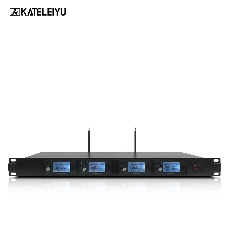 ميكروفون لاسلكي نظام اجتماع غرفة معقوفة ميكروفون للأعمال مؤتمر المحاضرات 4 قناة مكبر صوت للمؤتمرات