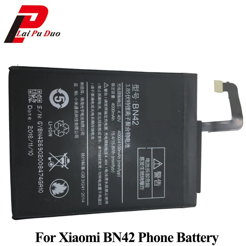 BN42 Phone Battery 3.85V 4100mAh Replacement For Xiaomi Redmi 4 for 2G RAM 16G ROM Edition Batteria | Мобильные телефоны и