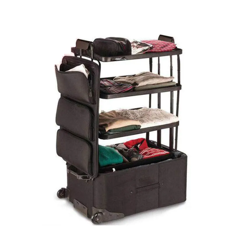 

26" large capacity baggage bag 3 layes waterproof rolling luggage big trolley case on wheel