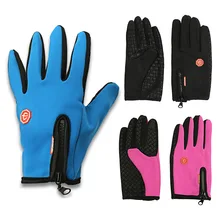 1 пара 3 цветов мужские и женские унисекс Прочные мягкие теплые походные кемпинг, катание на лыжах водонепроницаемые нейлоновая перчатка лыжные перчатки на молнии