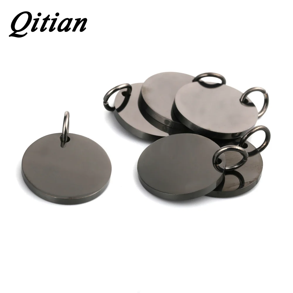 100pcs/lot Black Plated Discs Wholesale High Quality Stainless Steel