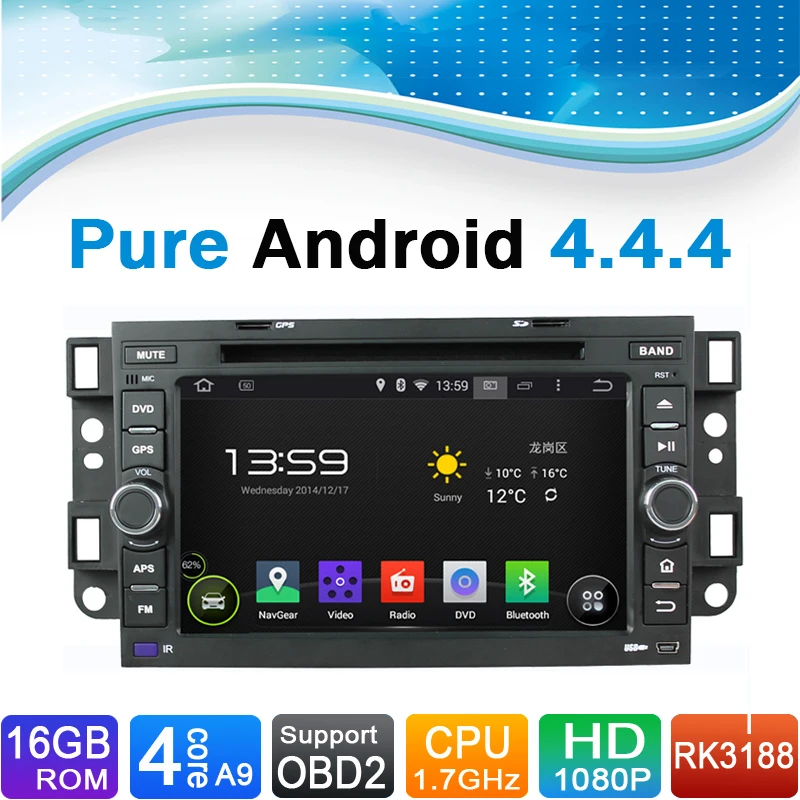 Perfect Pure Android 4.4.4 Car DVD Player GPS Navigation System for Chevrolet: OPTRA,SPARK,CAPATIVA,LOVA,EPICA,AVEO with Touchscreen 0