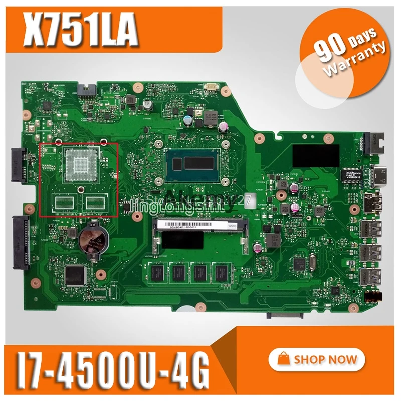 Для For Asus X751LA X751LAB R752L R752LD R752LN X751LD X751LX материнская плата REV: 2 0 с I7 CPU 100%