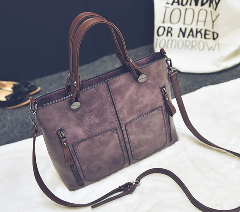 Women Shoulder Bag Vintage PU Leather Casual Totes Female Daily Shopping Bags Luxury Designer Ladies Handbag Dames Tassen SS0375 (7)
