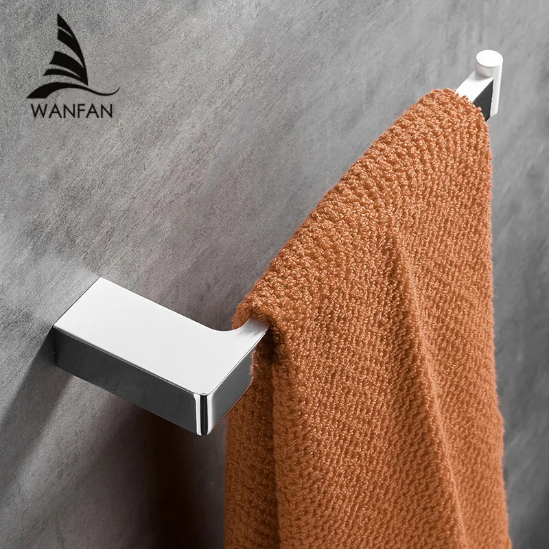 Buy White Wall Mounted Towel Hook Square Towel Rail Bar Zinc Alloy Towel Rack