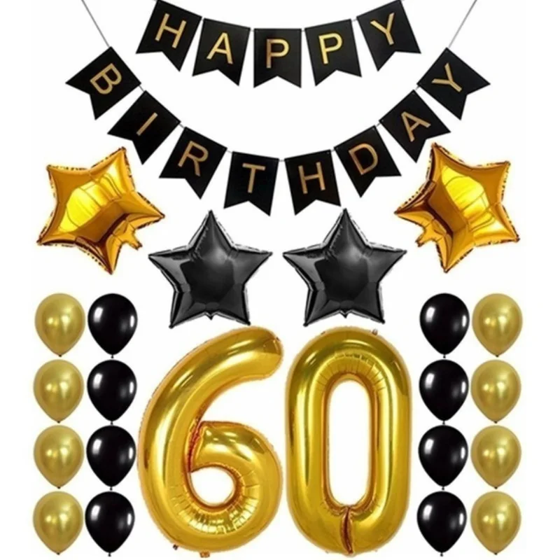 40 дюймов 30/40/50/60 е число с днем рождения звезда розового золота конфетти из фольги