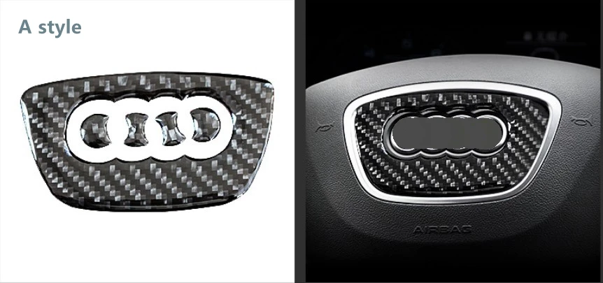 Карбон волокно руль логотип Стикеры рамка Обложка для Audi A1 A3 A4 A5 A6 A7 Q3 A6 C7 Q5 A8 Q7 B6 B7 авто аксессуары