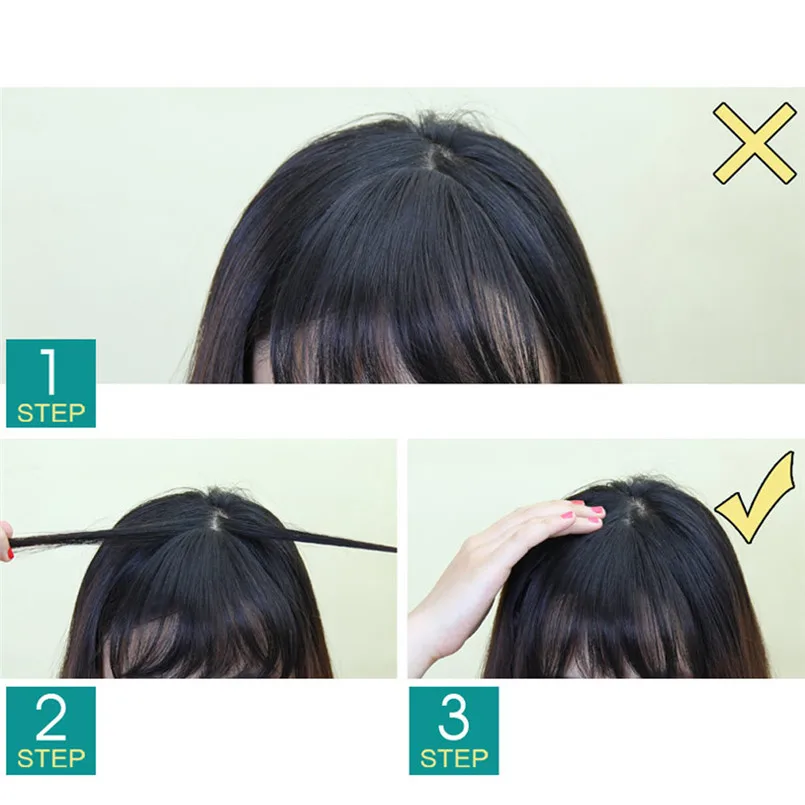 New Fashion Pretty Girls Clip In Front Air Bangs Fringe Hair Extension Piece Thin S1