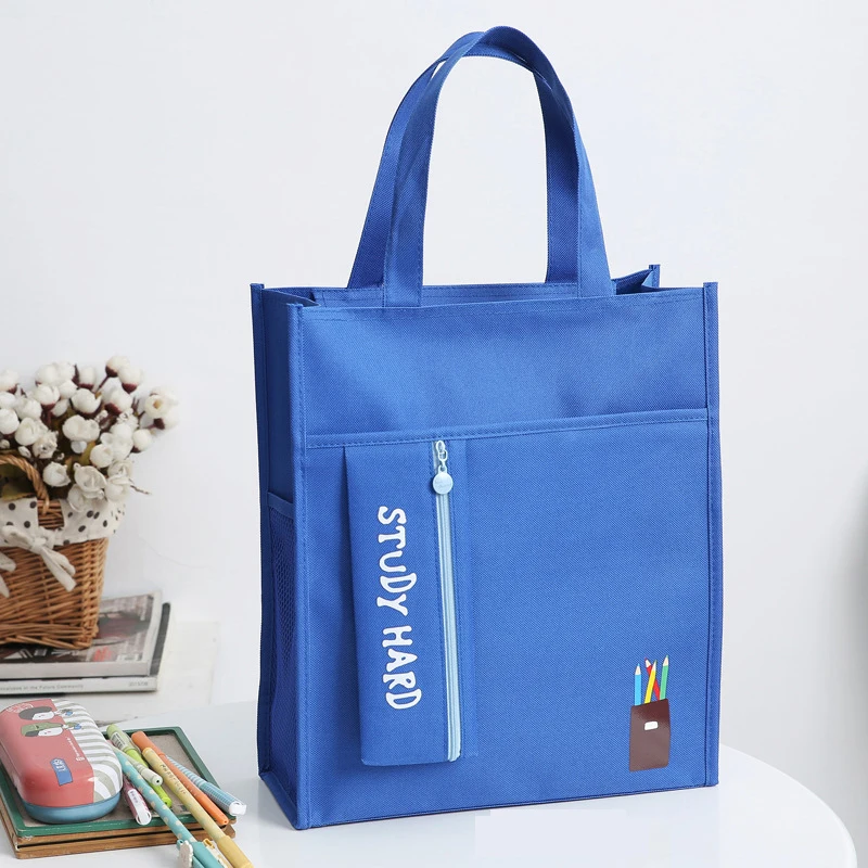 

New Colored pencils Girl Boys School Bags Primary Book Bag Students Handheld Cram Bag Children Handbag Large Capacity