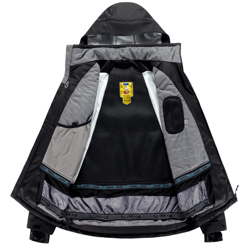 Traje de esquí traje de los hombres Pelliot chaqueta de esquí + Saenshing pantalones de Snowboard transpirable esquí Snowboard invierno conjunto de nieve súper Cálido impermeable