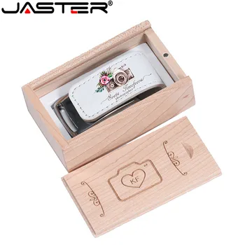 

JASTER custom Company Logo usb 2.0 Flash pen drive 32GB 4GB 8GB 16GB Pendrive Leather Usb+Box (over 1 pcs free logo)