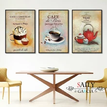 Скандинавский плакат винтажный современный минималистский кофе Десерт Холст Картина абстрактная домашняя отделка кухни Настенные картины без рамки