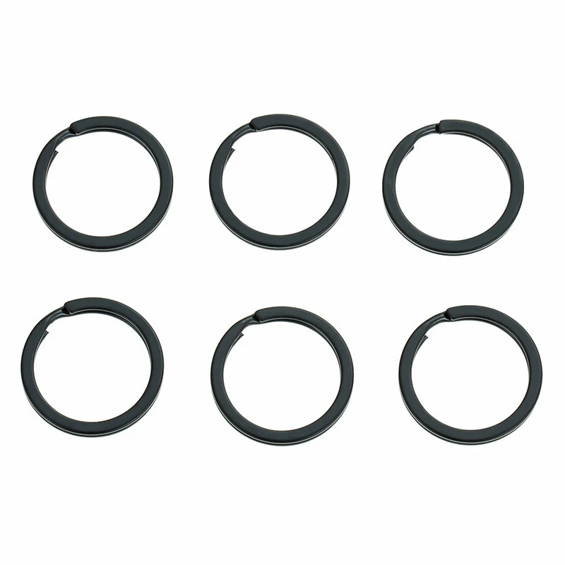 10/20PCS 크기 15/20/25/28/30/32mm 검은 금속 열쇠 고리 분할 반지는 결코 퇴색하지 않습니다 높은 Quaility 열쇠 고리 맞는 가방 키 체인