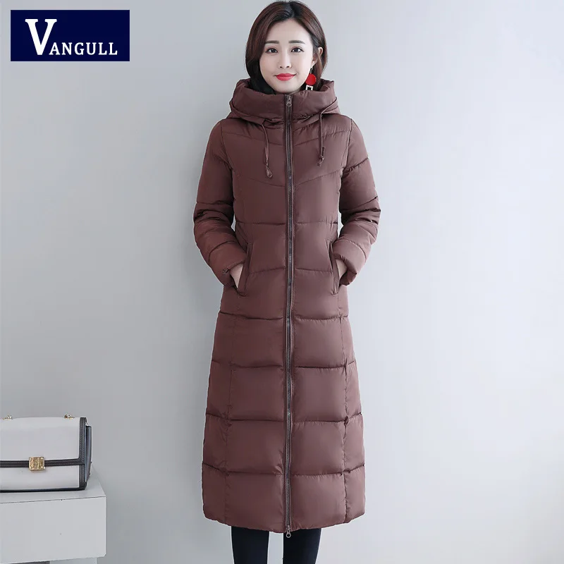 

Vangull New Plus Size 6XL Womens Winter Jackets Hooded Stand Collar Cotton Padded Female Coat Women Long Parka Warm Thick Coats