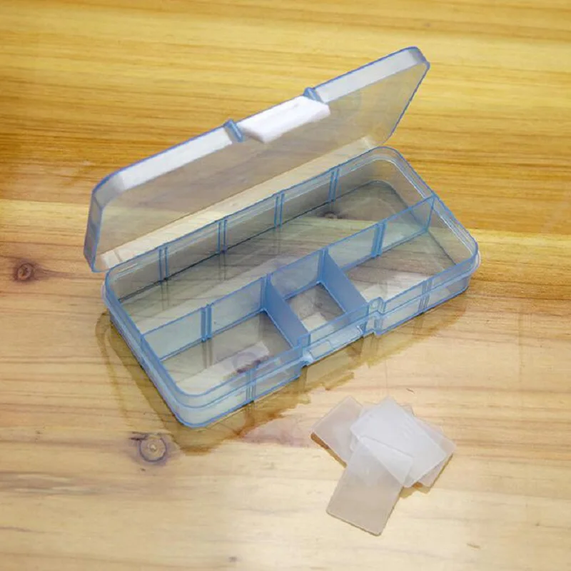 10 Slots Transparent Jewelry Storage Box Beads Portable Plastic
