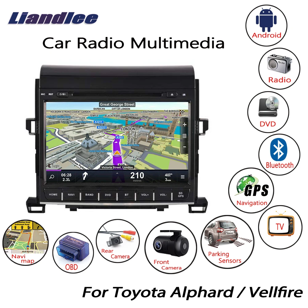 Liandlee For Toyota Alphard  Vellfire 2008~2013 Android Car Radio CD DVD Player GPS Navi Navigation Maps Camera OBD TV Screen Multimedia1