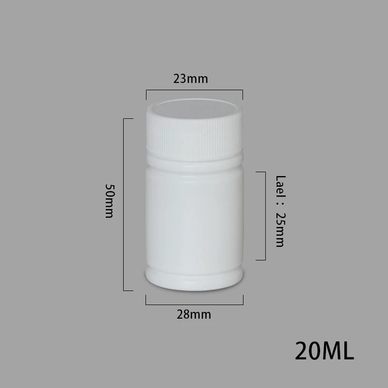 100 шт./компл. 20 мл пустые Пластик бутылки для медицины капсулы таблетки Еда Класс контейнер для хранения с крышкой BPA бесплатно - Цвет: 100 set of 20ML