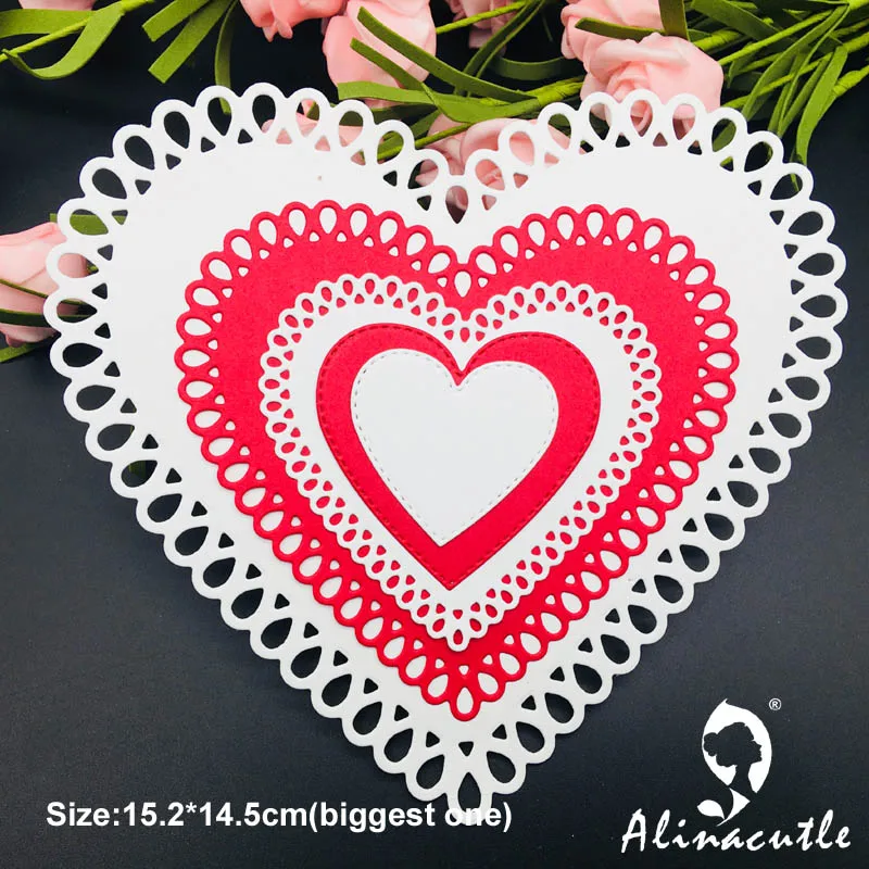 

Die Cut METAL CUTTING DIES cut 5pc tear drop mega heart Alinacraft Scrapbook paper craft album card punch knife art cutter
