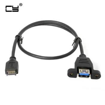 

50cm Panel Mount Type USB 3.1 Front Panel Header to USB 3.0 A Type Female Extension Cable
