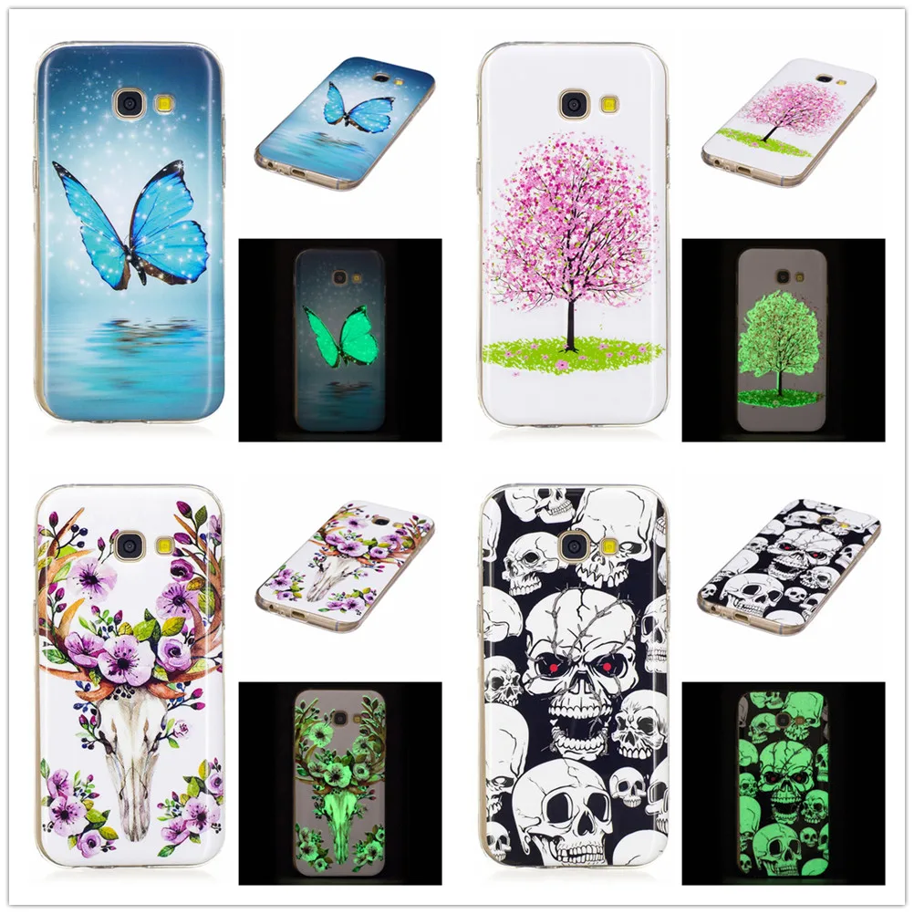 

Cool Night Light TPUFor Samsung Galaxy S8 PLUS S7 S6 EDGE S5 Cases Transparent Silicon Cover For Samsung A3 2017 A5 2017 Cases