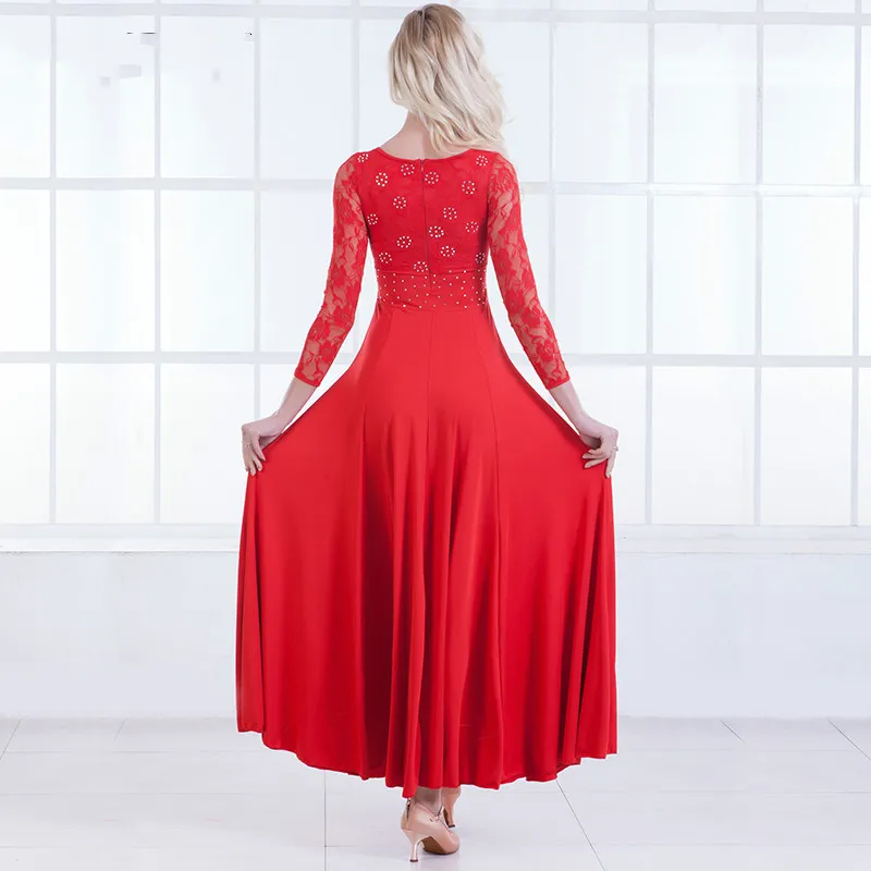 Modern Dance Dress Long Sleeve Ballroom Dance Costume National Standard Dress Waltz Performance Clothing