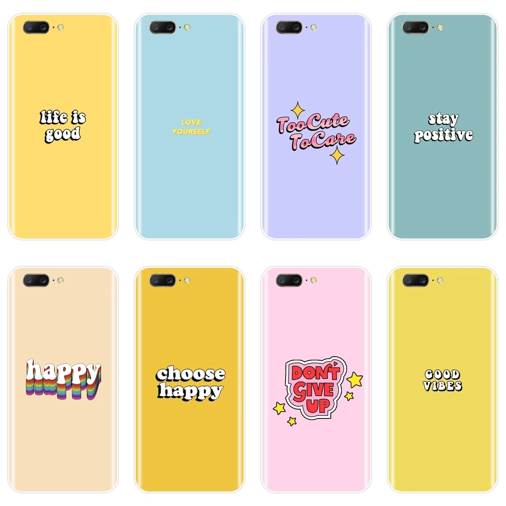 

Back Cover For One Plus 3 3T 5 5T 6 6T Silicone Soft Yellow Quote Pink Purple Text Word Phone Case For OnePlus 6 6T 5 5T 3 3T