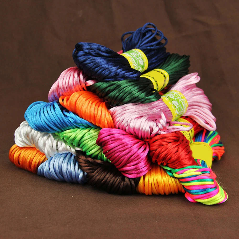 20 Colors Nylon Cord Thread Chinese Knot Macrame Cord Bracelet Braided DIY Tassels Beading Shamballa Thread